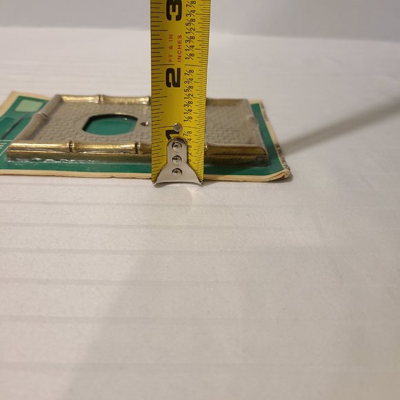 Vintage EDMAR Bamboo Weave Ornate Metal Single Gang Outlet Cover Wall Plate Set - Picture 7 of 7